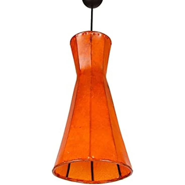 Marrakesch Orient & Mediterran Interior Pendelleuchte Vintage Hängeleuchte Jinjin Orange, Leder & Schmiedeeisen Handarbeit, ohne Leuchtmittel, Handarbeit – Bild 2