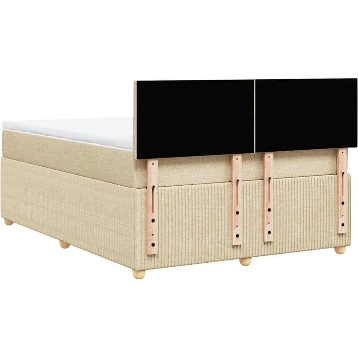 vidaXL Boxspringbett mit Matratze Creme 140x200 cm Stoff 3289777 – Bild 8