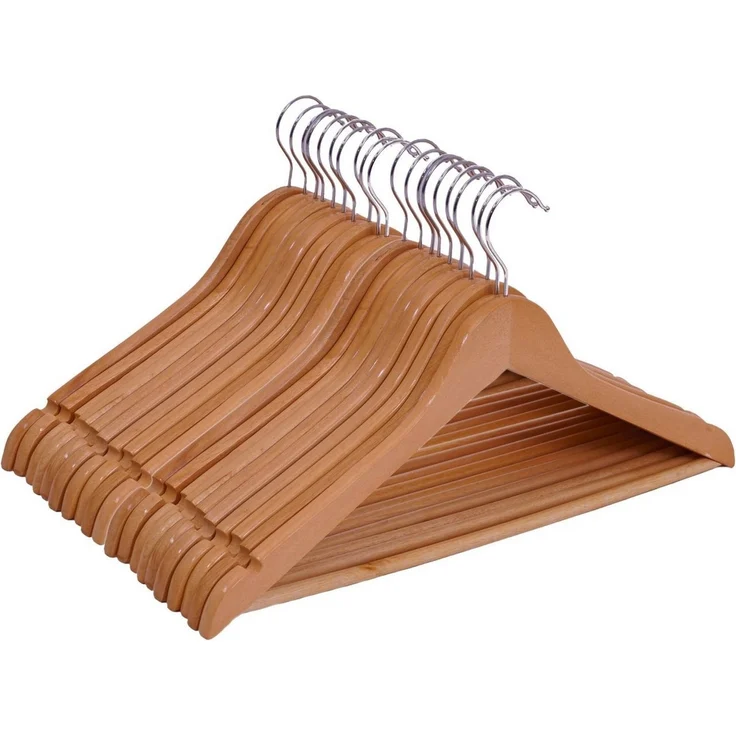 Spetebo Kleiderbügel Holz Kleiderbügel - 20 Stück / natur, (Set, 20-tlg), Garderoben Holzbügel – Bild 1