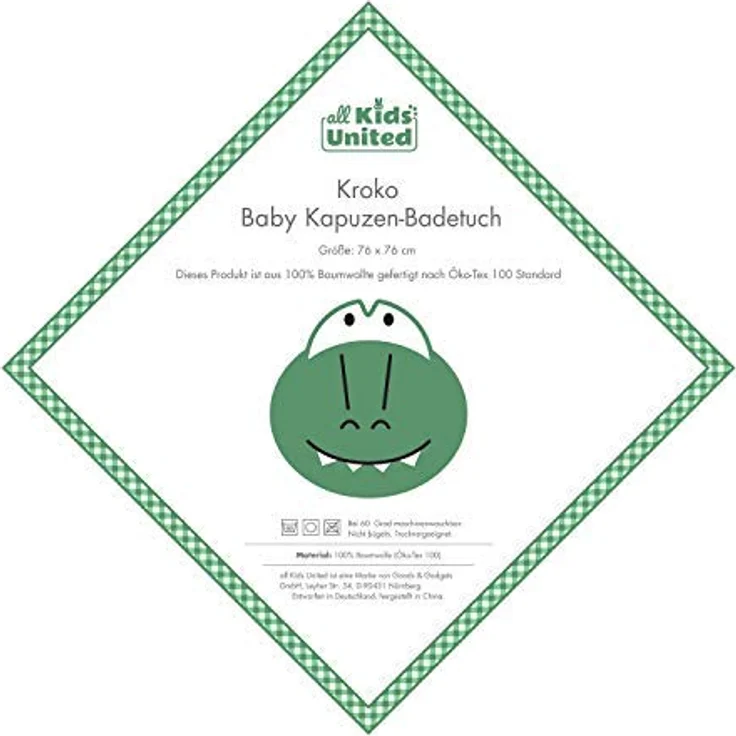 all Kids United Kapuzenhandtuch Babyhandtuch mit Kapuze, Baby Baumwoll Badetuch Bade-poncho – Bild 5