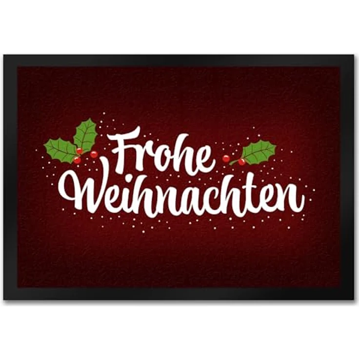 speecheese Fußmatte Frohe Weihnachten Fußmatte mit Blätter und Beeren Motiv Winter Advent – Bild 2