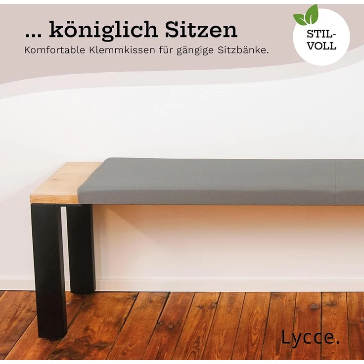 Lycce Bankauflage XXL Klemmkissen, Bankauflage, Sitzkissen für Sitzbank, viele Farben, (1 St), verrutscht nicht, 150cm breit, hochwertiger Kunstlederbezug – Bild 5