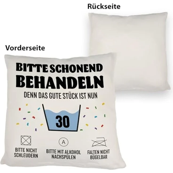 speecheese Dekokissen Bitte schonend behandeln - 30. Geburtstag Kissen – Bild 3
