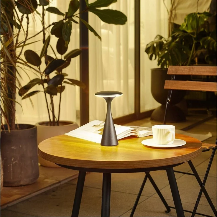 Lindby Tischleuchte Evelen, LED, Kunststoff Schwarz warmweiß IP54, LED 1,5 W gesamt, warmweiß – Bild 2