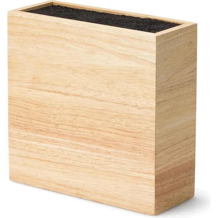 Continenta Messerblock mit flexiblem Einsatz, Messeraufbewahrung, Messer Block, Gummibaumholz, 22 x 9 x 21. 5 cm, 3314