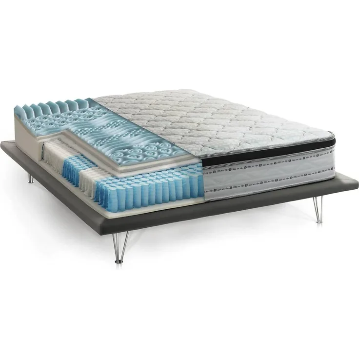 Talamo Italia Matratze King, Made in Italy, Herausnehmbare Matratze aus Memory Foam + Gel und Taschenfedern, Anti-Milben und Hypoallergen, cm 140x200 h27