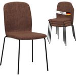 Albatros Esszimmerstühle 4er Set ENNA, braun - stapelbar, bequemer Polsterstuhl - Eleganter Küchenstuhl, Stuhl Esszimmer oder Esstisch Stuhl, Konferenzstuhl , Stückzahl:4, Farbe:Braun