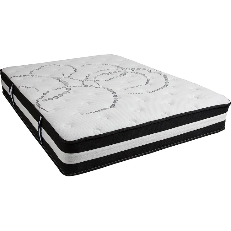 Flash Furniture Hybrid-Taschenfederkernmatratze – Mittelfeste Schaumstoff Matratze für erholsamen Schlaf – Hochwertige Matratze in Doppelgröße – 160 x 200 x 30 cm – Weiß – Bild 3