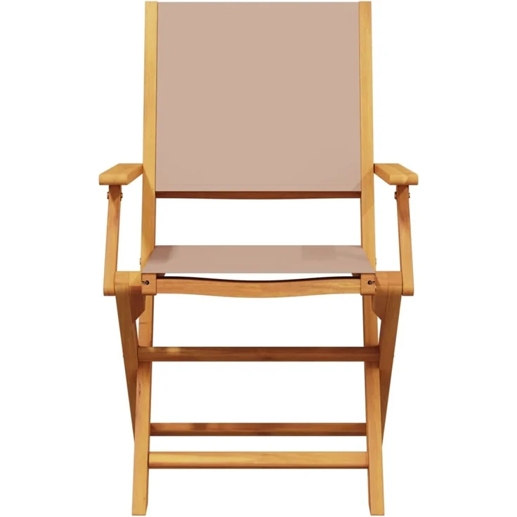 vidaXL Klappstühle, 6-teilig, taupefarbener Stoff und Massivholz 3214581 – Bild 4