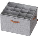 SONGMICS Schuh-Organizer, Schuhaufbewahrung, für 16 Paar Schuhe, Schuhbox, Griffe, platzsparend, Aufbewahrungsbox mit transparentem Deckel, anpassbar, für Schrank, taubengrau