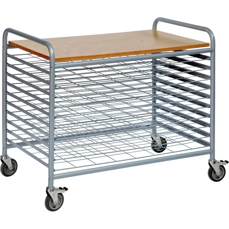 Kongamek Trockenwagen in grau 955x600x845mm mit 10 Böden