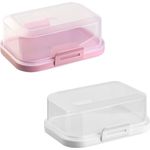 Engelland Butterdose Stapelbare Butter-/Käsedose, Kunststoff, (Vorteils-Set, 2-tlg, mit sicherem Klickverschluss), stapelbar, platzsparend, Ordnung im Kühlschrank, BPA-Frei, Mehrzweck