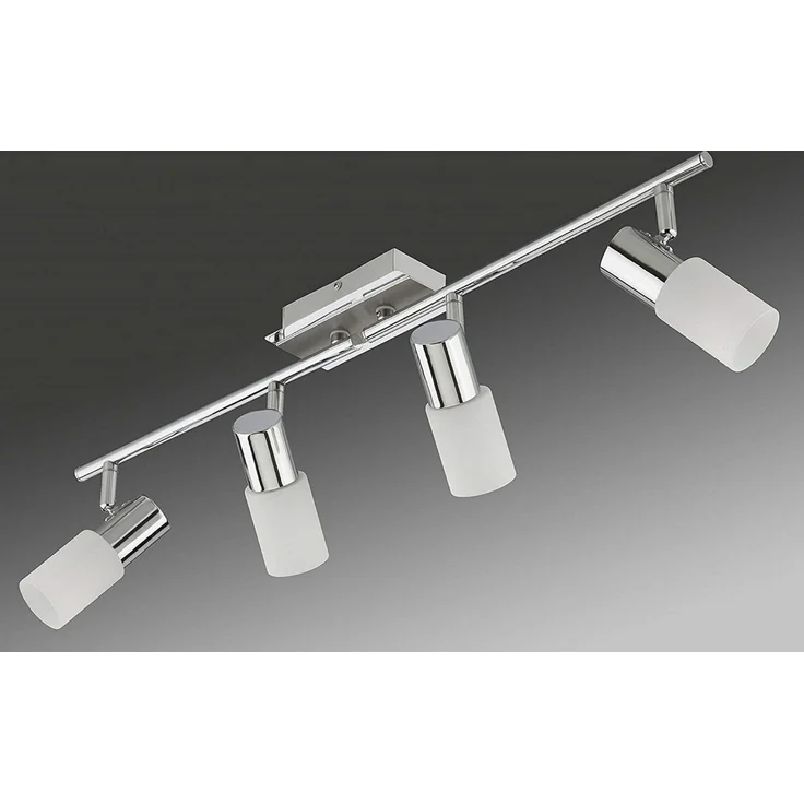 TRANGO LED Deckenstrahler, 4-flammig 2007-48 LED Deckenleuchte Chrom-Optik & Aluminium gebürstet GRACE inkl. 4x G9 LED Leuchtmittel 3.000K warmweiße Lichtfarbe Badleuchte, Flurleuchte, Küchenleuchte, Schwenkbare LED Deckenlampe, Kronleuchter – Bild 1