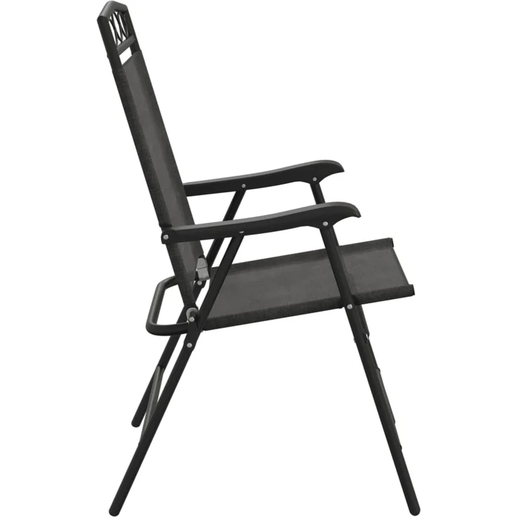 vidaXL Klappbare Gartenstühle 4 Stk. Graumeliert Stahl und Textilene 3157293 – Bild 5
