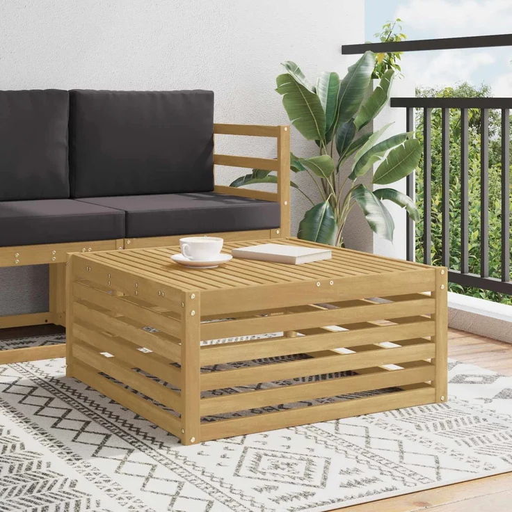 vidaXL Tisch für Outdoor Massivholz Akazie Weiß gewaschen 901560 – Bild 1