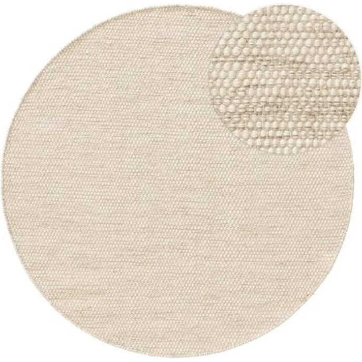 benuta Wollteppich Rocco, rund, Höhe: 5 mm, Wolle, handgewebt, Wohnzimmer – Bild 4