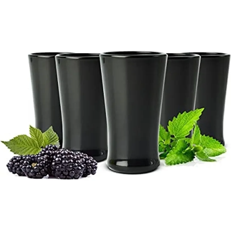 6 schwarze Schnapsgläser Tequilagläser Gläser Shots Stamper Wodkagläser
