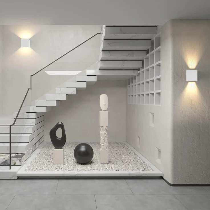 K-Bright 12W LED Wandleuchte Auf und ab Einstellbarer Lichtstrahl Außenwandleuchte 3000K Warmweiß Wandleuchten Innen IP65 Wasserdichte(Weiß) – Bild 7