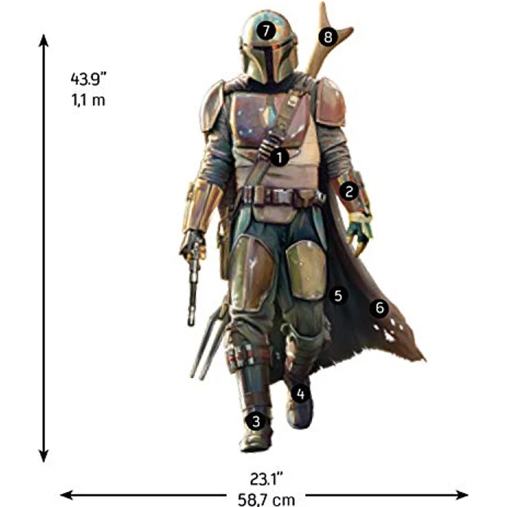 Star Wars Mandalorian Riesen-Wandaufkleber – Bild 3