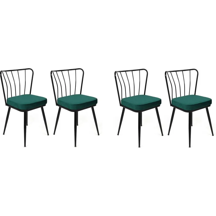 Skye Decor 'Yıldız-951 V4' Stuhlset (4-teilig), Grün / Schwarz, 43 x 82 x 42 cm