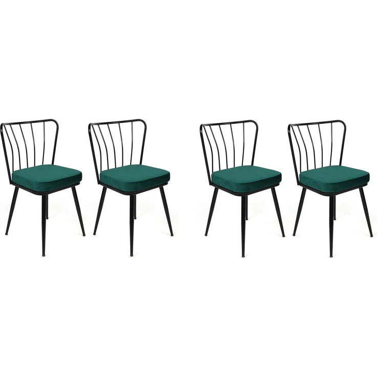 Skye Decor 'Yıldız-951 V4' Stuhlset (4-teilig), Grün / Schwarz, 43 x 82 x 42 cm – Bild 1