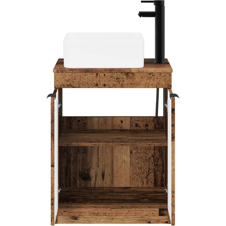 vidaXL Waschbeckenschrank Altholz 54 x 41 x 100 cm Holzwerkstoff 3404230 – Bild 3
