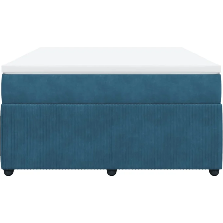 vidaXL Boxspringbett mit Matratze Dunkelblau 160x200 cm Samt 3285654 – Bild 4