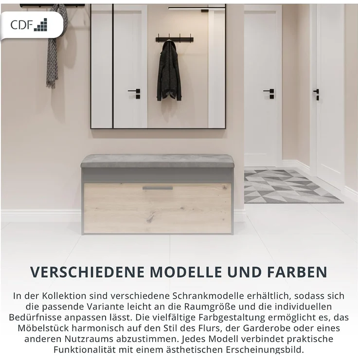 ibonto SCHUHREGAL PARMA Spanplatte Weiß (H 49 x T 35 x B 100 cm) – Bild 10