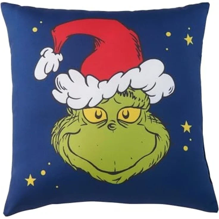 United Labels® Dekokissen The Grinch Kissen - Plüsch Zierkissen Kopfkissen 30 x 30 cm – Bild 1