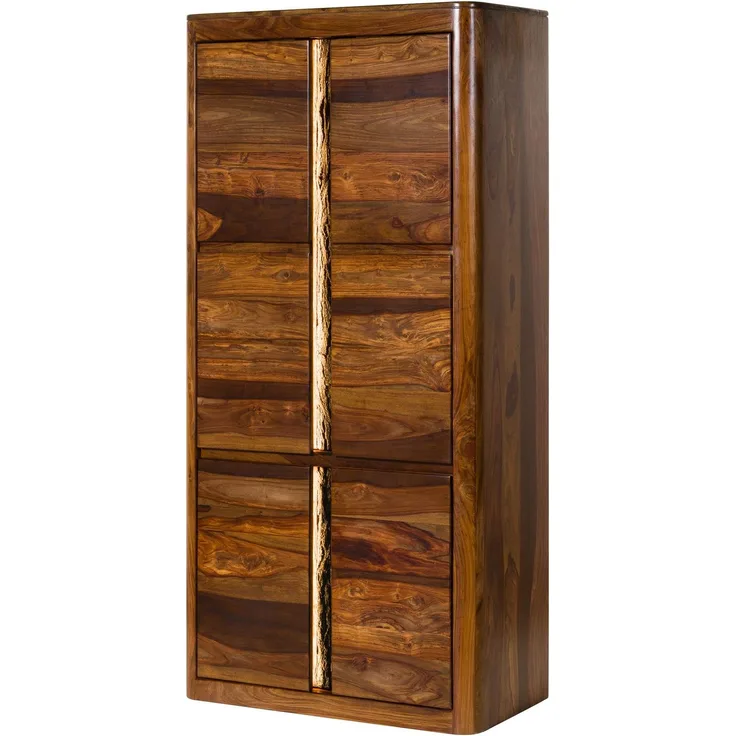 Garderobenschrank Sheesham 88x45x180 walnuss gewachst TORONTO LUX #280