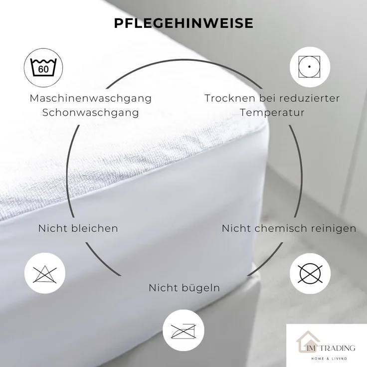 Wasserdichte Matratzenschoner 160x200cm mit 25 cm Rundumgummizug Matratzenauflage Inkontinenzunterlage Nässeschutz – Bild 5