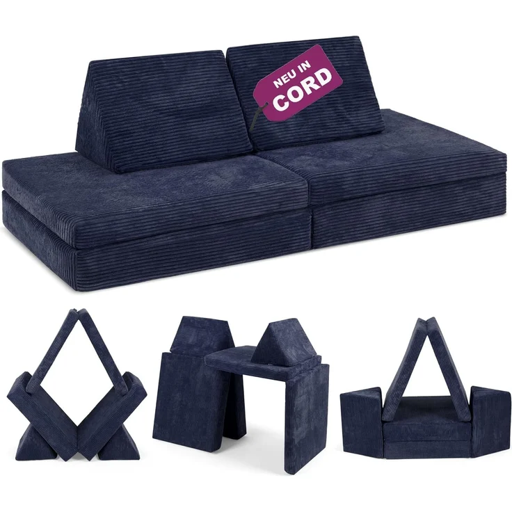 Linodino Kindersofa Spielsofa I aus Schaumstoff Bausteine I Spielcouch für Kinder, 3 Jahre Garantie – Bild 1