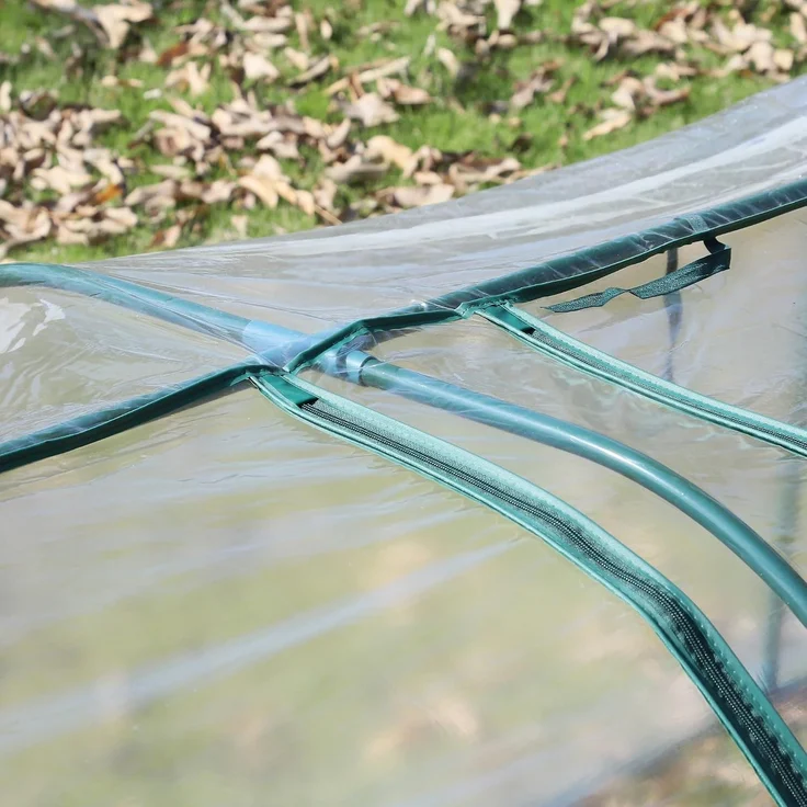 Outsunny Gewächshaus, Stahl, Kunststoff, Transparent, 350L x 100B x 80H cm – Bild 9