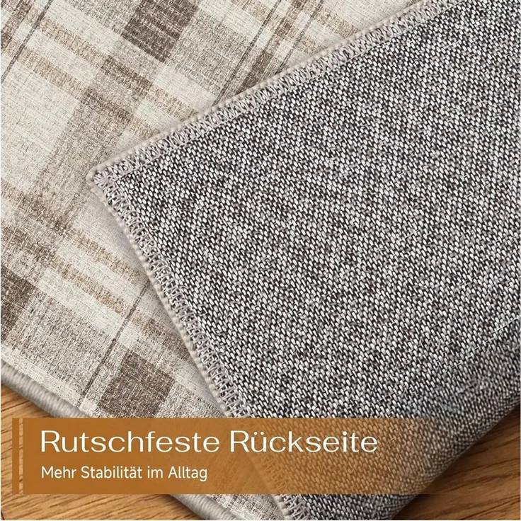 PURECOZY Teppich kariert, weich kuschelig, rutschfest & waschbar mit stabiler Umrandung, rechteckig, Höhe: 6.1 mm, geeignet für verschiedene Innenräume, 120 x 180 cm – Bild 4