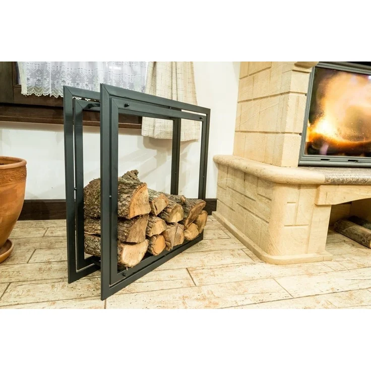 Kaminholzregal Square Kaminholzständer 70cm Holzkorb Kaminholzhalter Holzregal – Bild 6