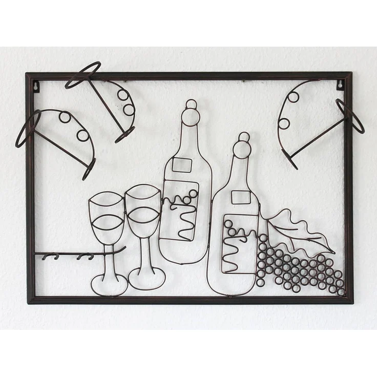 Wandbild Weinregal 091975 Flaschenständer Metall 64 cm Flaschenhalter Wandregal – Bild 6
