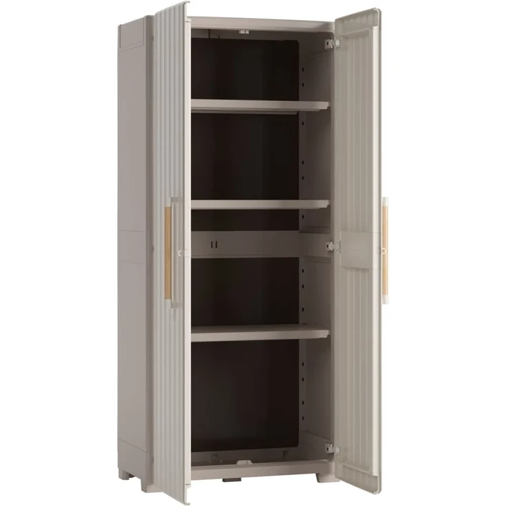 Keter Aufbewahrungsschrank mit Einlegeböden Groove Beige Sandfarben 445044 – Bild 4