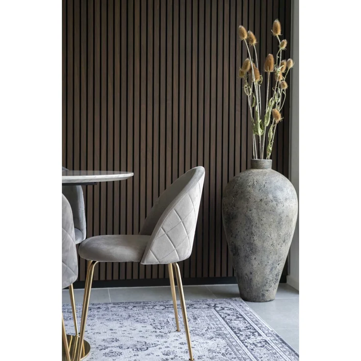 House Nordic Esszimmerstuhl, Samt, grau, Beine in Messingoptik, HN1213 - 2er set – Bild 8