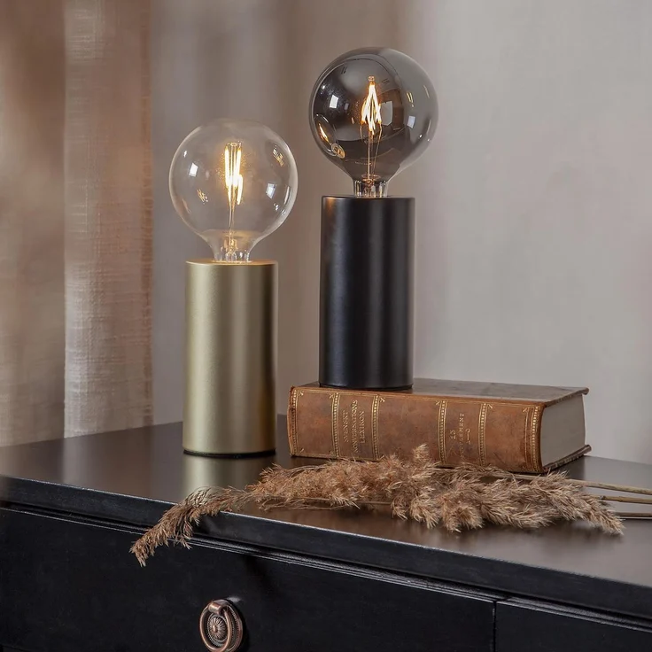 E14 Lampenfuß ,Tiny für kleinere Leuchtmittel, Metall, 14cm, gold matt – Bild 3