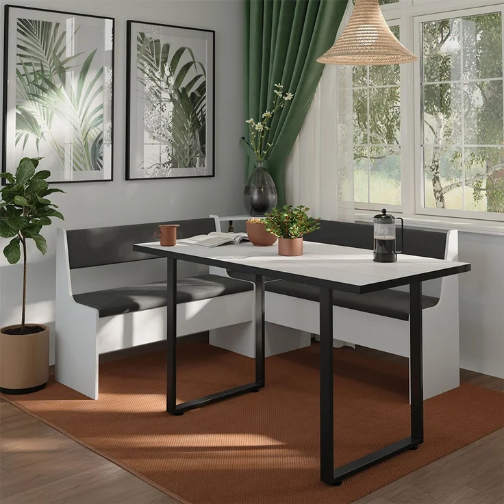 Eckbankgruppe Roman Weiß 150.1x150.1 cm Vicco – Bild 3