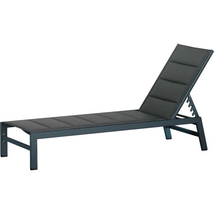 Blumfeldt Renazzo Sonnenliege - Verstellbarer Liegestuhl, Wetterfest & Ultraleicht, 5-Positionen Rückenlehne, Aluminiumrahmen, 120kg Kapazität, ComfortMesh, 195x60cm, Garten & Balkon, Anthrazit – Bild 1
