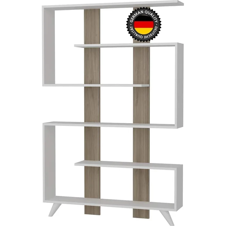 Bücherregal Rain Weiß Walnuss