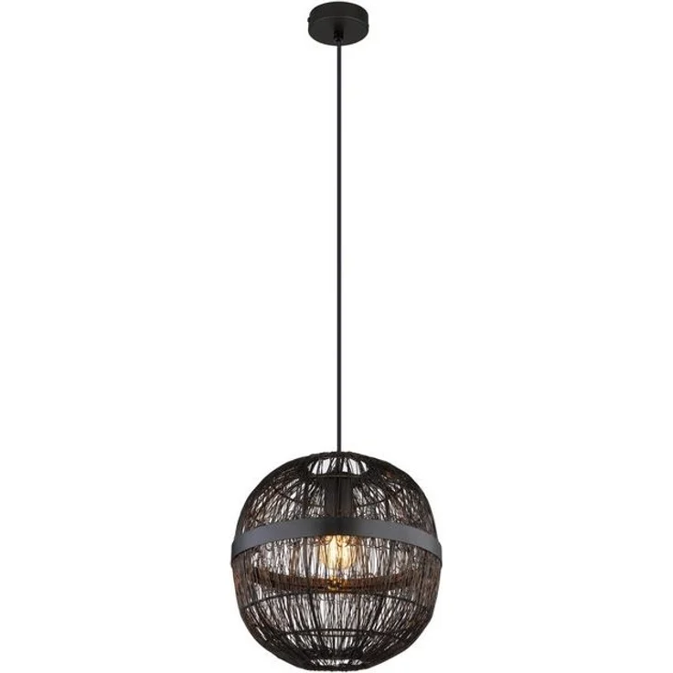 GLOBO LIGHTING Hängeleuchte HERMI II, ohne Leuchtmittel, Pendelleuchte / Wohnbereich /schwarz / Metallgeflecht / Kugel – Bild 4
