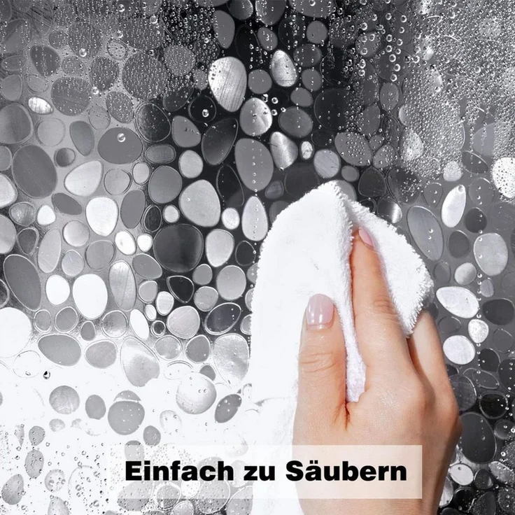 Agger Duschvorhang Duschschirm,mit Gewicht Magnet unten,wasserdicht, Schimmelresistent Breite 180 cm – Bild 4