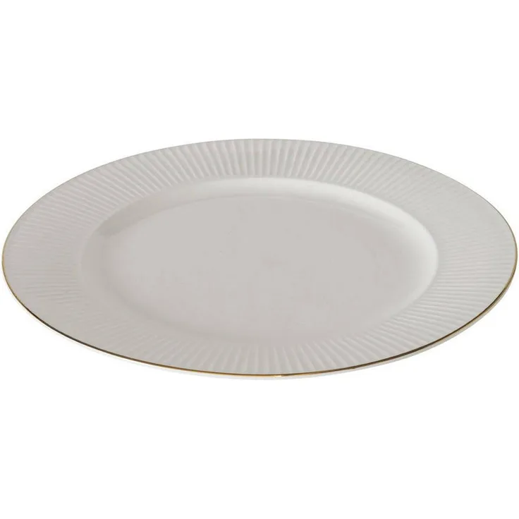 Boltze Home Speiseteller Kelly, Porzellan, 26,5 cm, elegantes Gold-weißes Design, nicht spülmaschinenfest