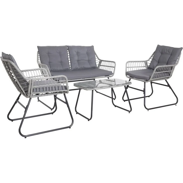 SVITA Gartenlounge-Set CAPRI, (Set, Tisch mit einem Stuhl und zwei Bänken), mit abnehmbarem Polster – Bild 2