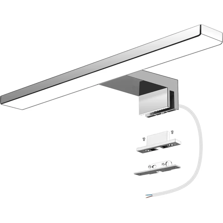 Aourow 30CM LED Spiegelleuchte 5W 500 Lumen,Badezimmer Spiegellampe Kaltweiß 6000K,Badleuchte Edelstahl IP44 Wasserdicht für Spiegel,Kein Flimmern Schrankleuchte 230V für Das Bad – Bild 1