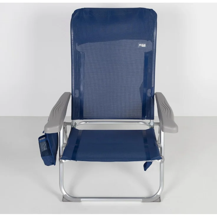 AKTIVE Slim Extraflacher Klapp-Strandstuhl, Sehr kompakt, Multiposition, Mit Kissen und Tasche, Mit Griff für einfachen Transport, 6 Positionen, Maße 47x58x87 cm, Aluminium, Anti-Roll (62289) – Bild 6