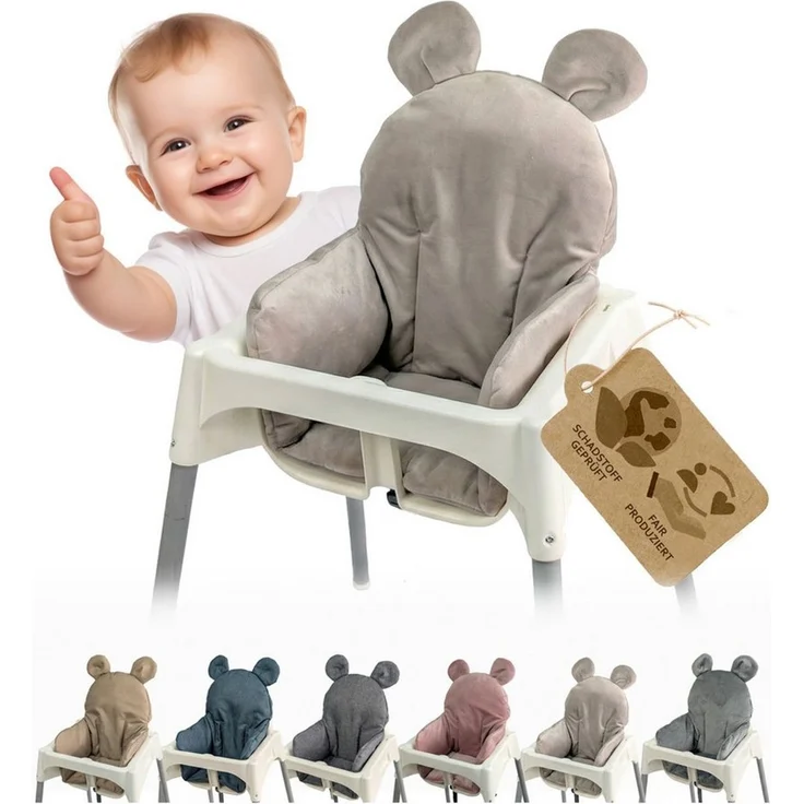 BambiniWelt by Rafael K. Hochstuhlauflage Sitzbezug Kissen Ersatzbezug kompatibel mit Ikea Hochstuhl Antilop M2, weich, waschbar, langlebig – Bild 1