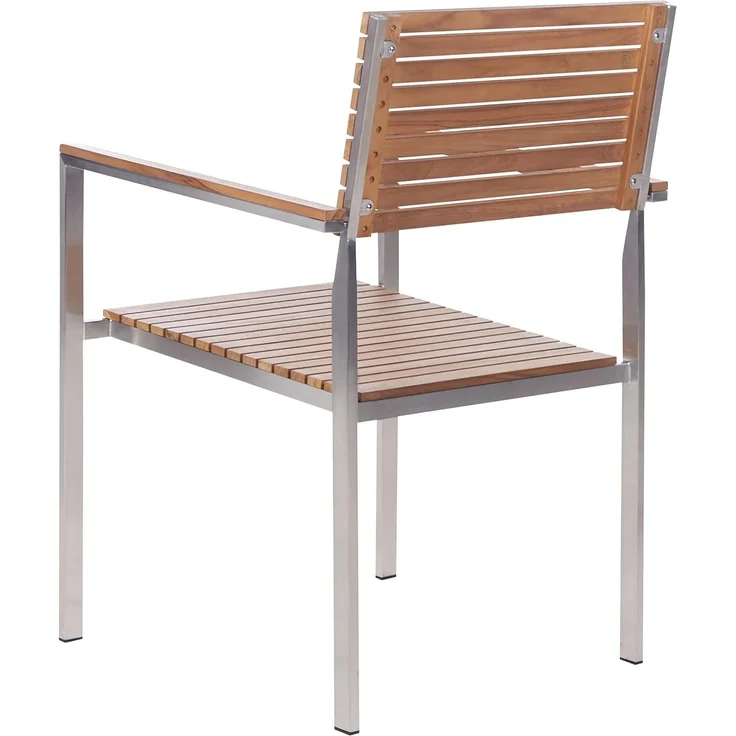 Beliani 'VIAREGGIO' Gartenstuhl 6er Set, Teakholz Braun – Bild 6